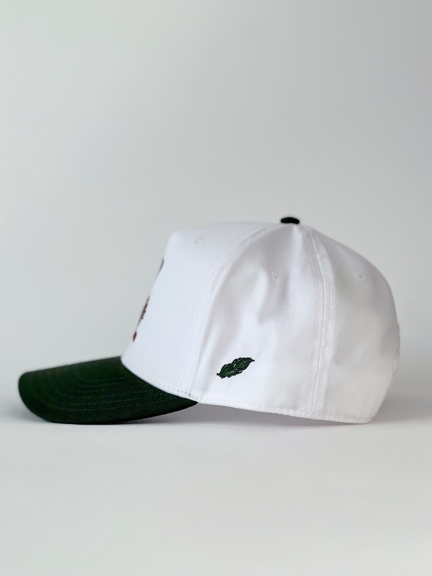 Mallard & Friends Hat | White and Dark Green Five Panel Hat
