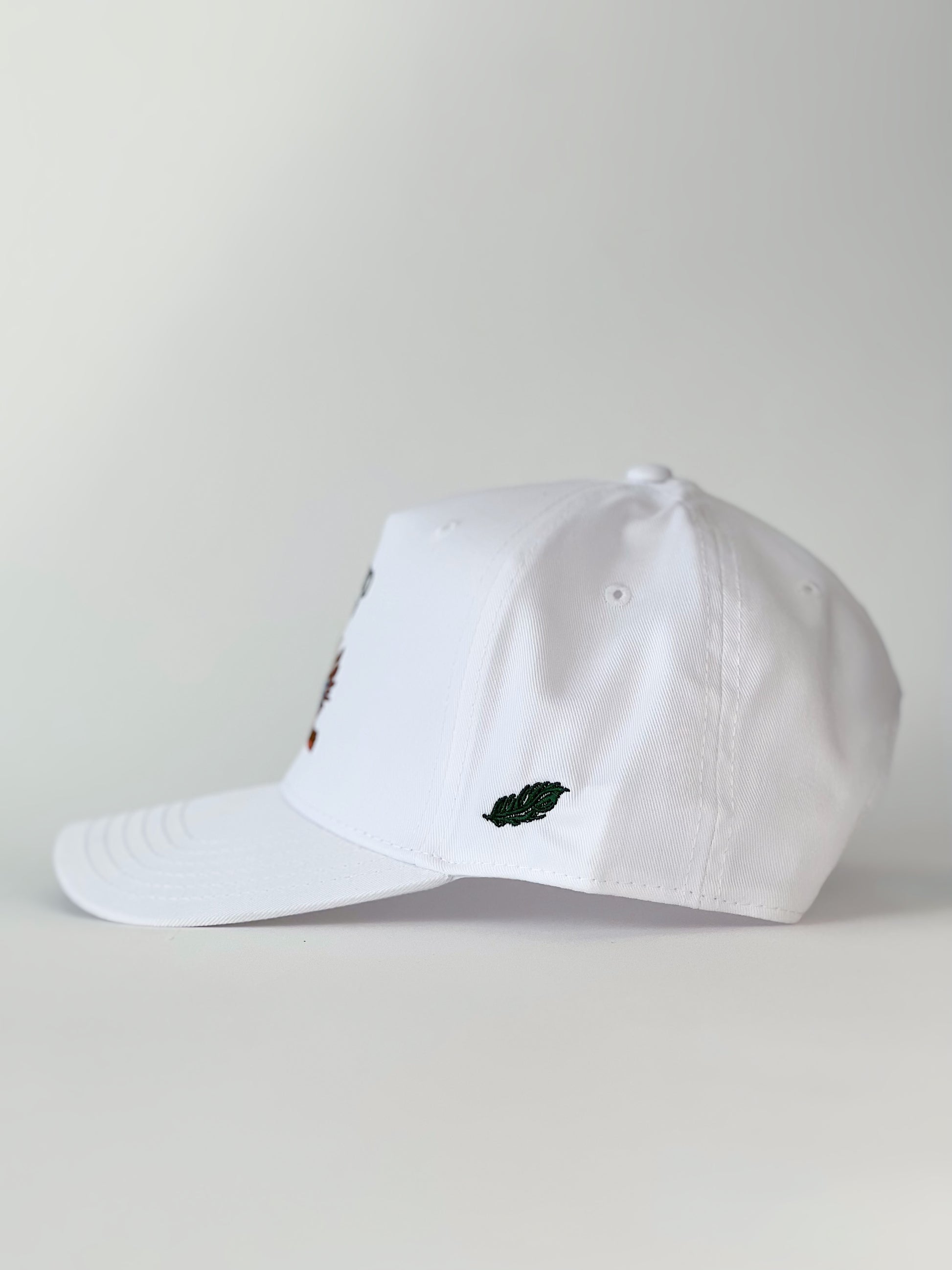 Mallard and Friends White 5 Panel Hat Side View