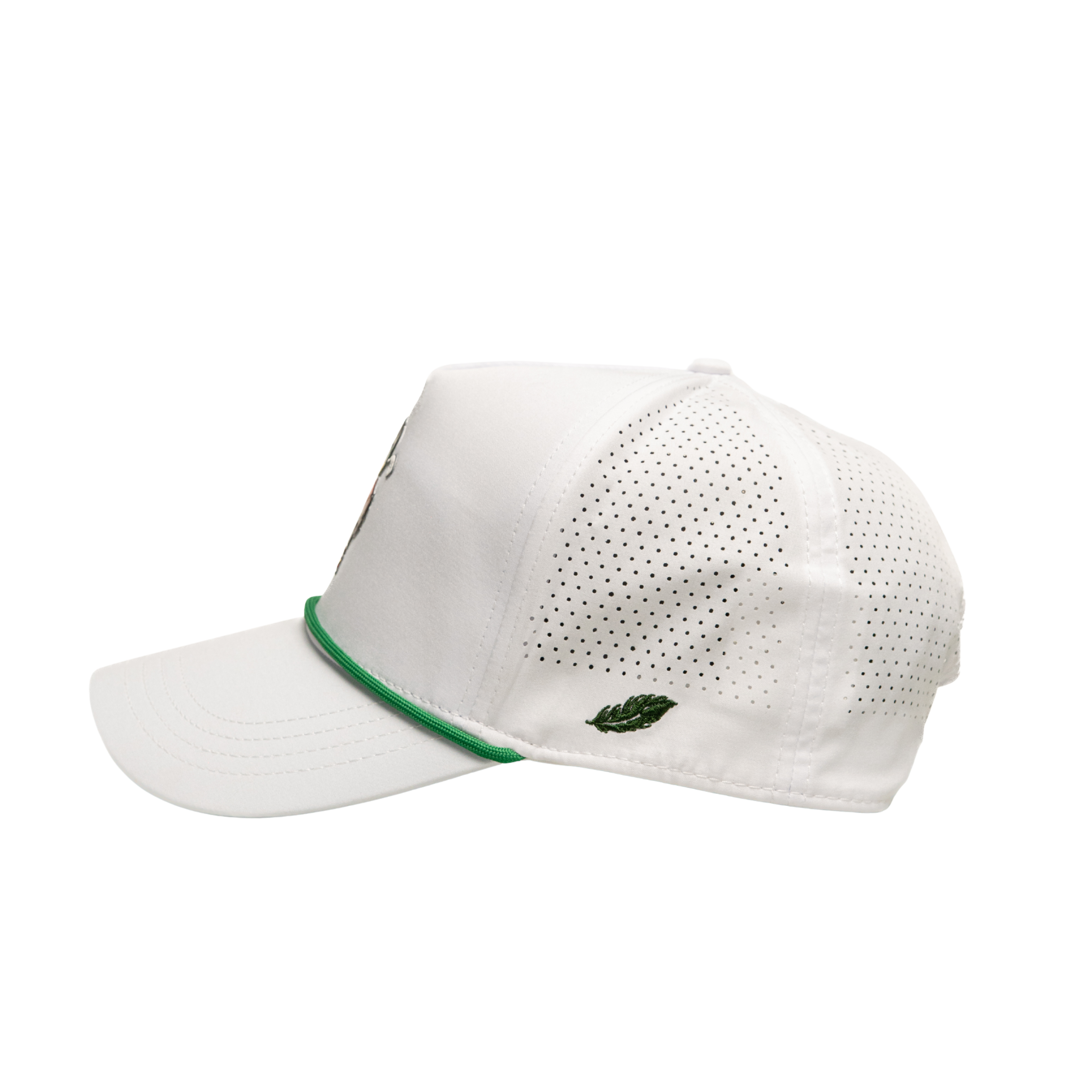 Five Panel Mesh Golf Hat - White