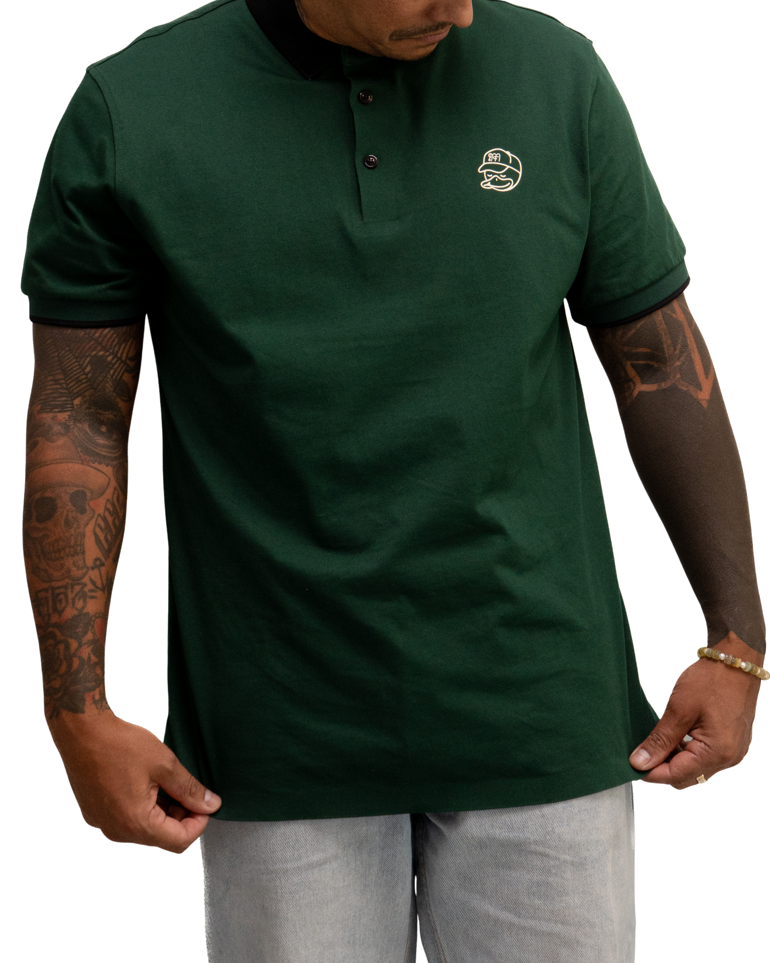 Lifestyle Golf Polo — Dark Green & Black