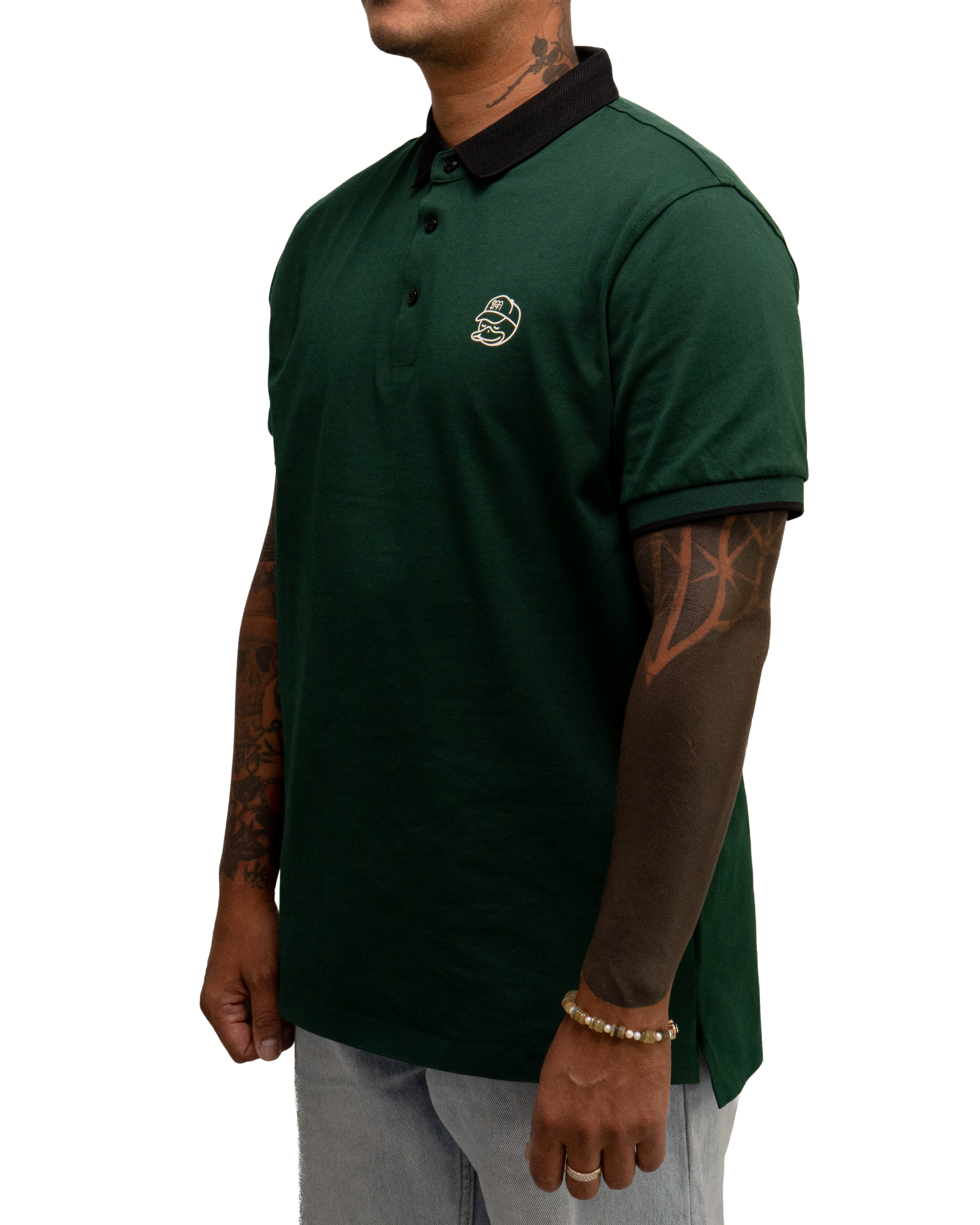 Lifestyle Golf Polo — Dark Green & Black