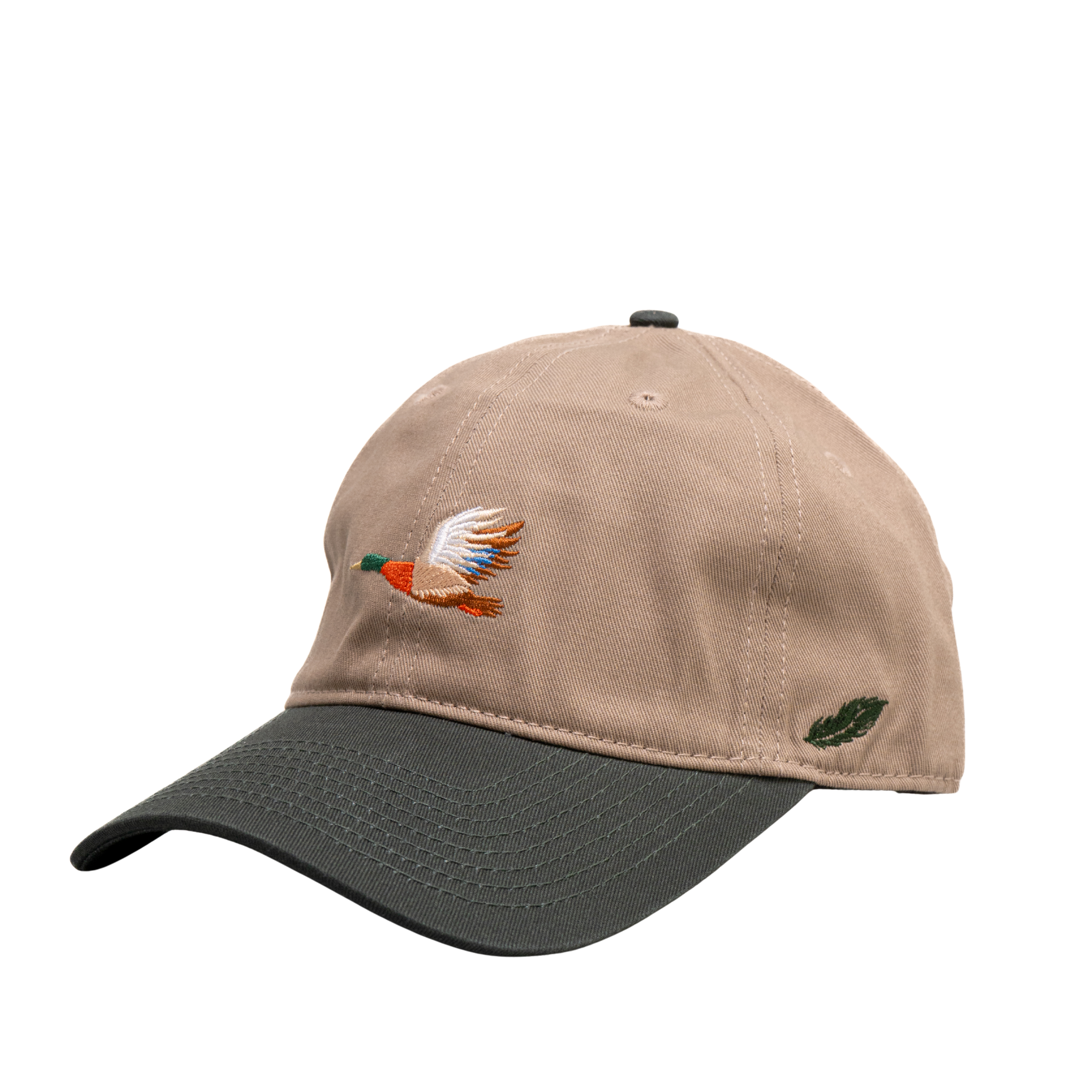 Six Panel Dad Hat - Khaki & Dark Green