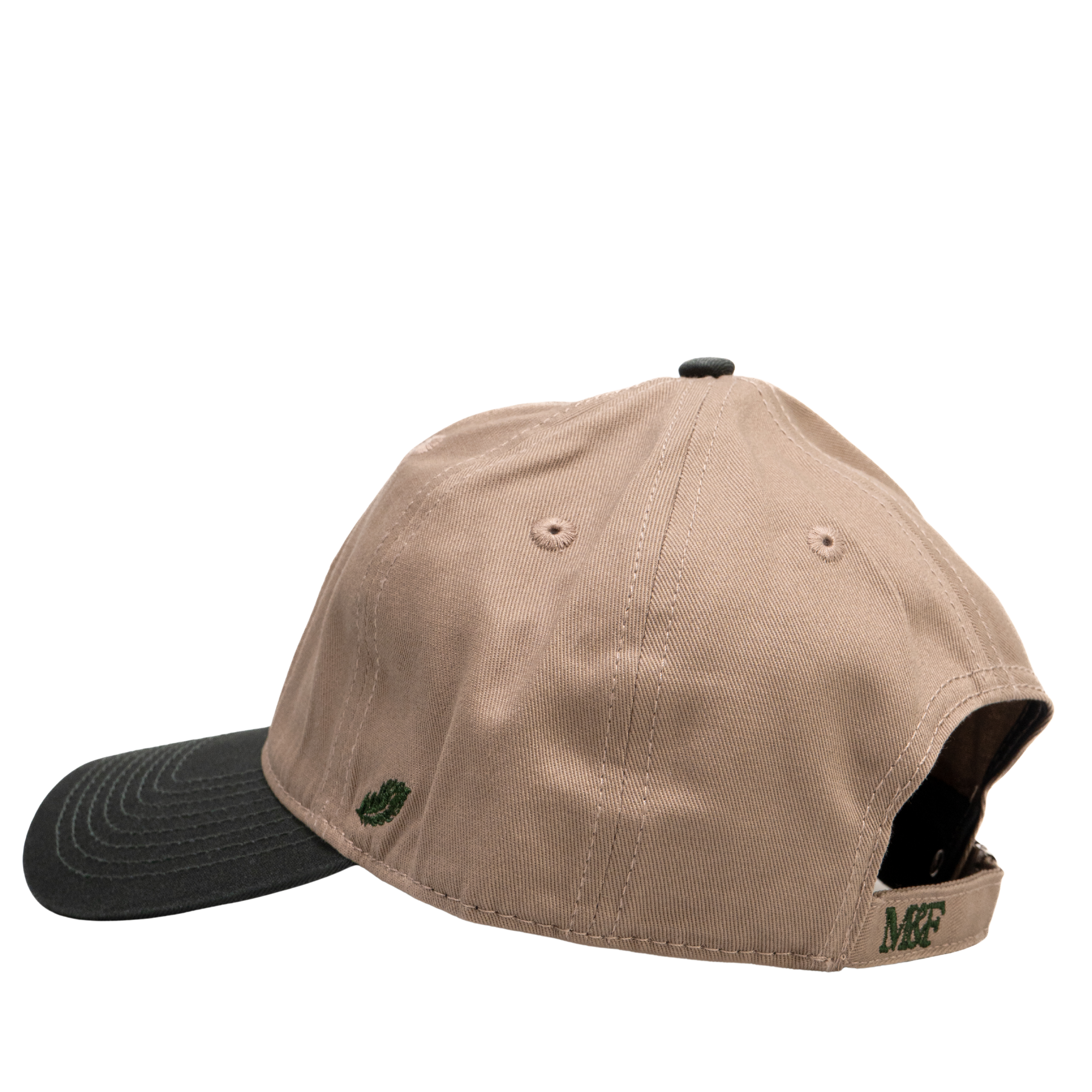 Six Panel Dad Hat - Khaki & Dark Green