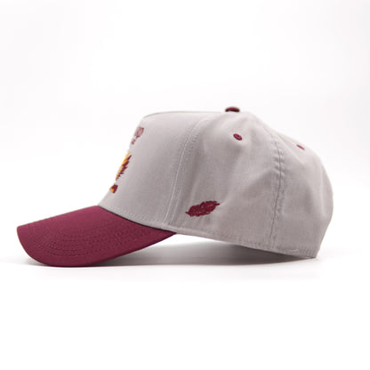 Mallard @ Phoenix, AZ Gray and Maroon Five Panel Hat with Flat Embroidery