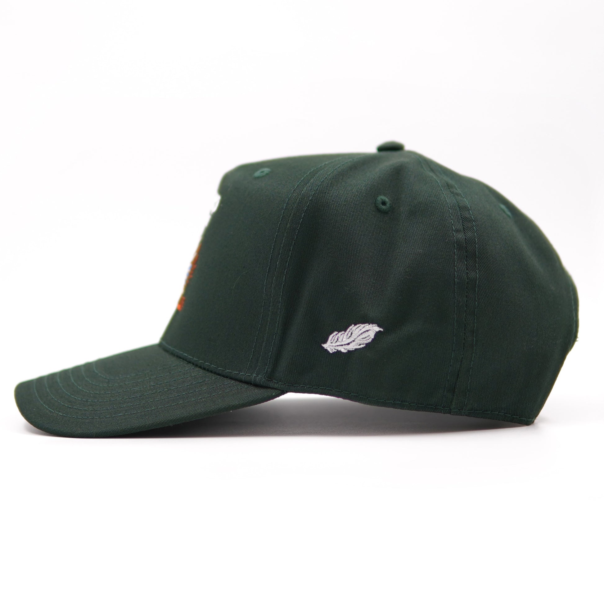 Mallard & Friends Dark Green Five Panel Hat Flat Embroidery